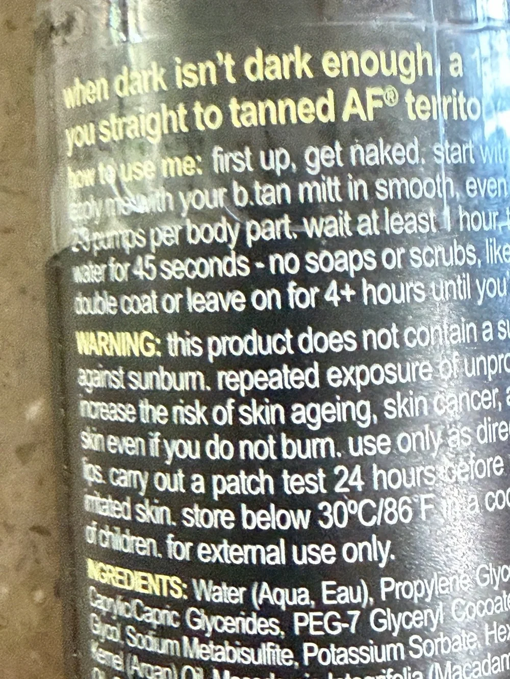 b.tan Tanned AF Self Tan Mousse - Black & Gold
